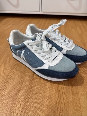 Calvin Klein Two-Tone Denim & White Sneakers